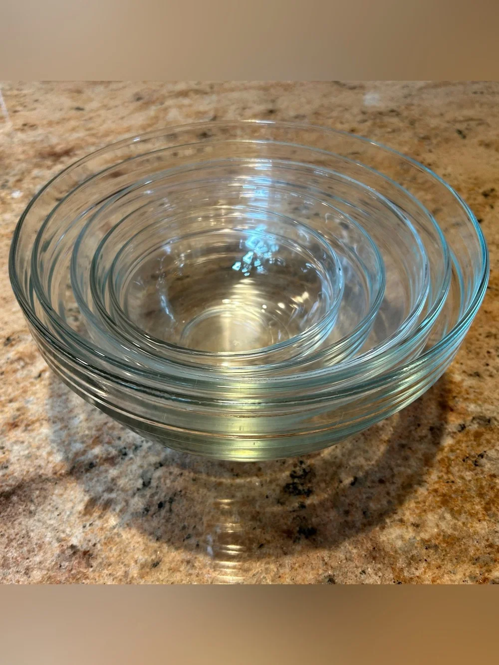 Arcoroc France Clear Glass Mixing Nesting Bowls Set of (5) 5.5”/6.5”/8”/9”/10”